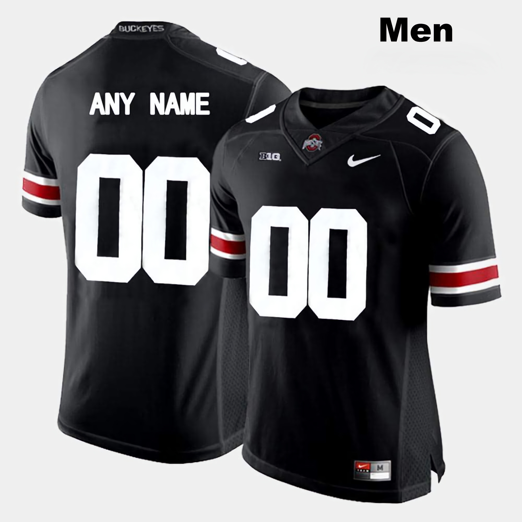 Custom Ohio State Buckeyes Men's NCAA #00 Nike Black Limited College Stitched Football Jersey NVS0556EH